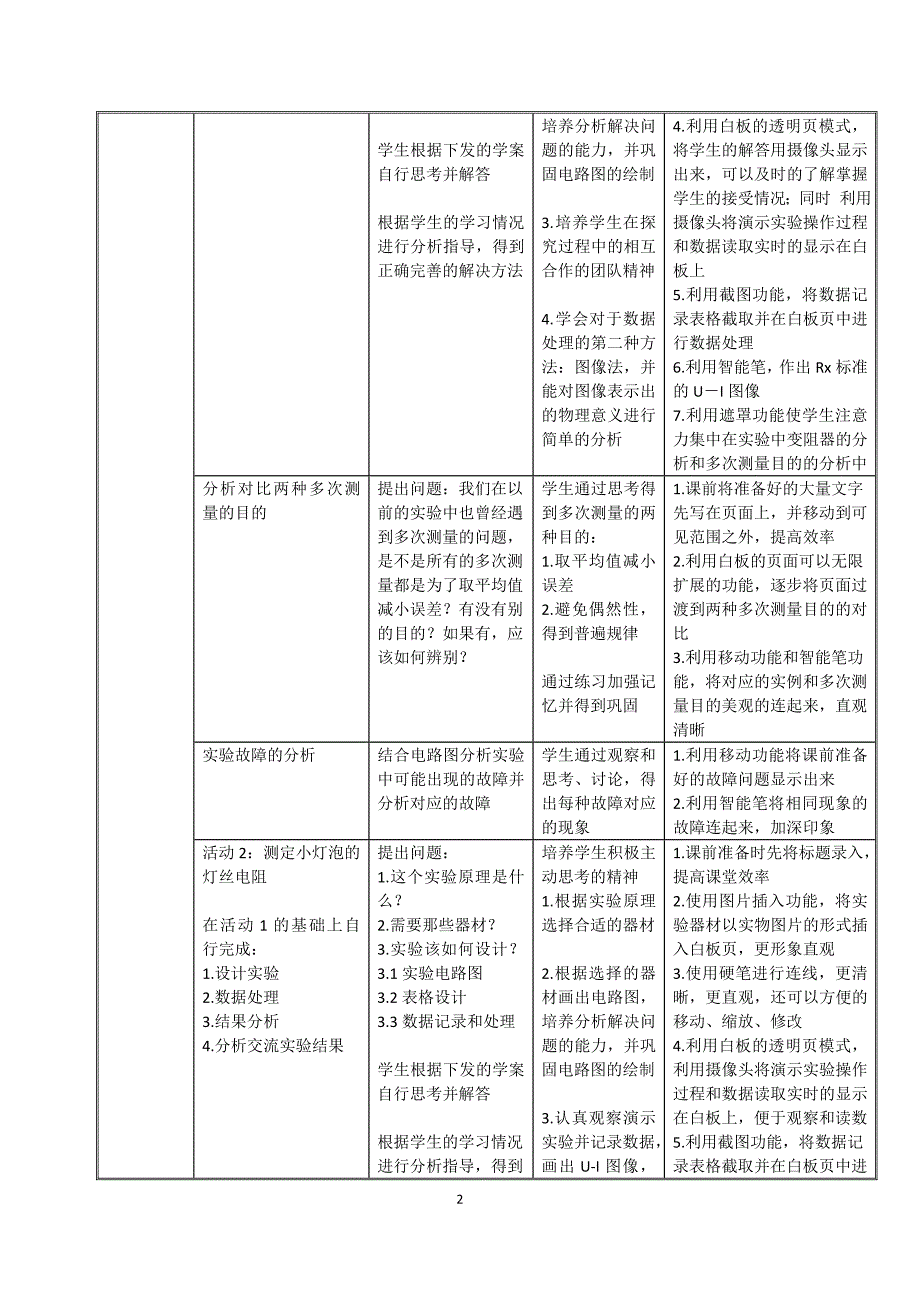 初中物理欧姆定律的应用教学设计_第2页