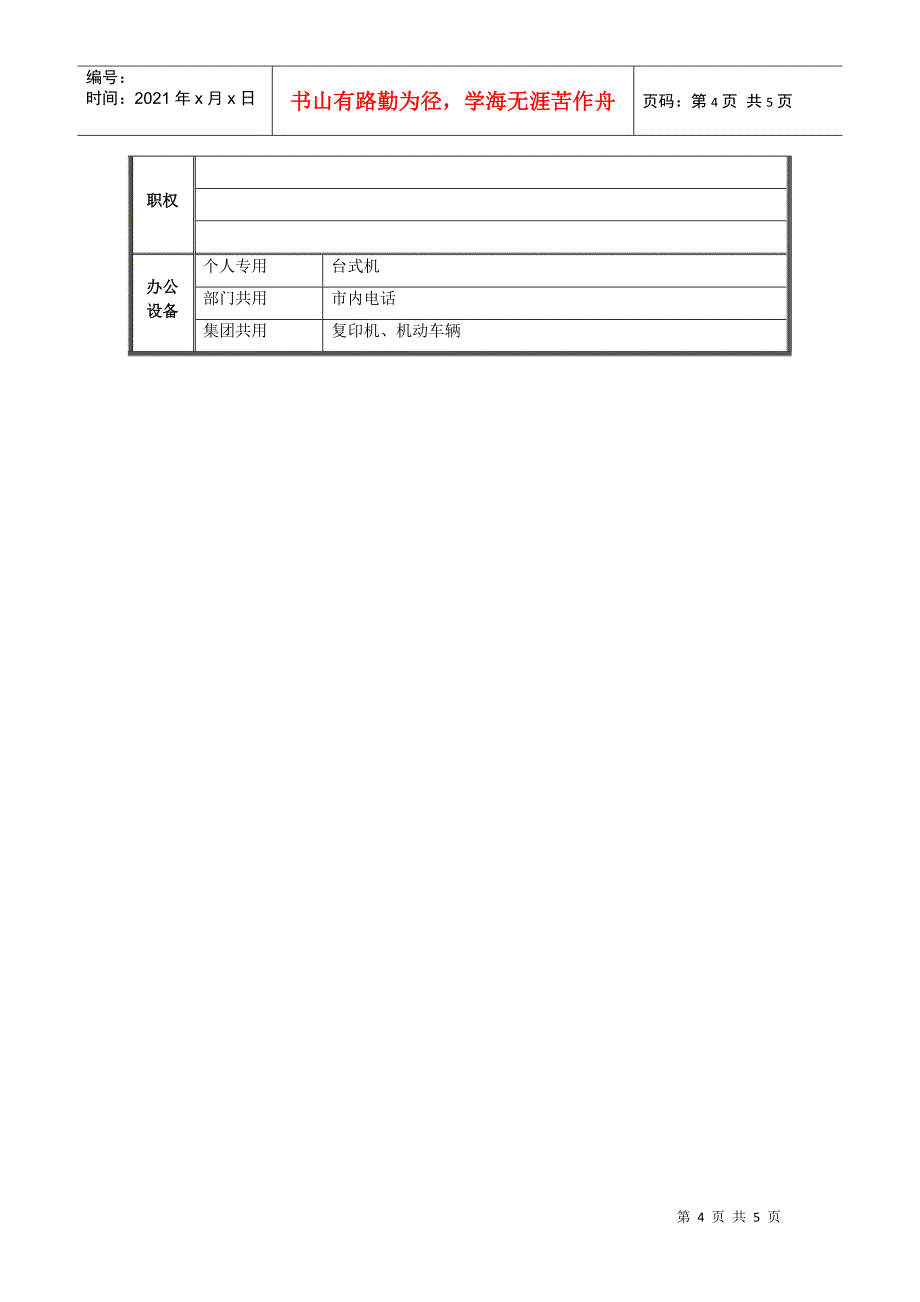 财务二部经理岗位说明书_第4页