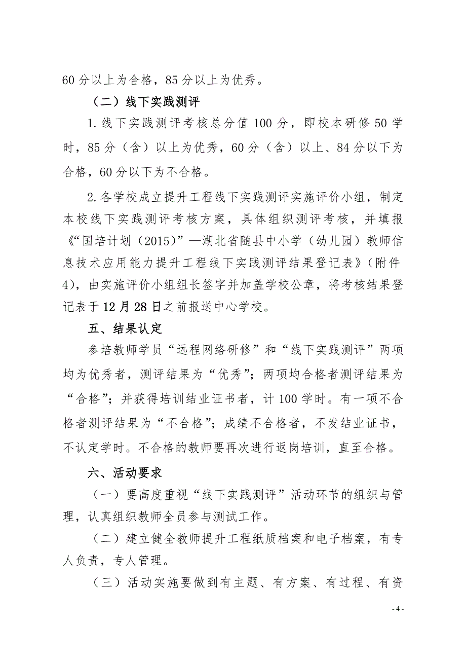 息技术应用能力提升工程培训项目线下实践测评活动实施方案_第4页