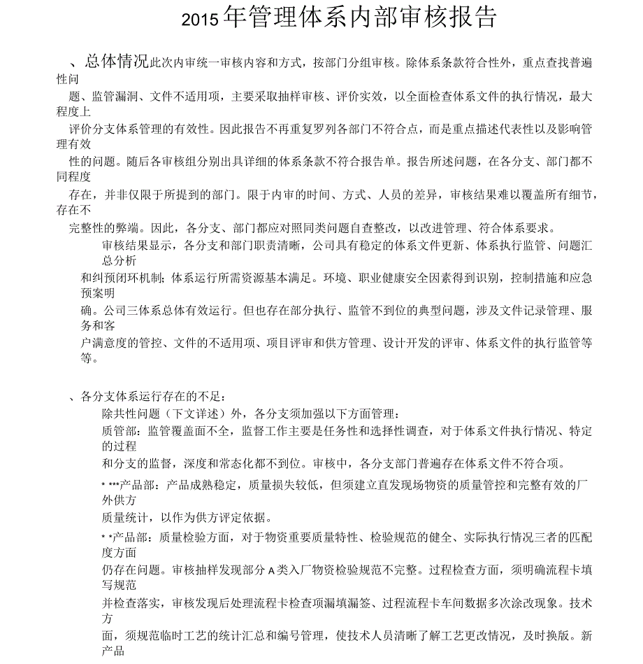 管理体系内部审核报告_第1页