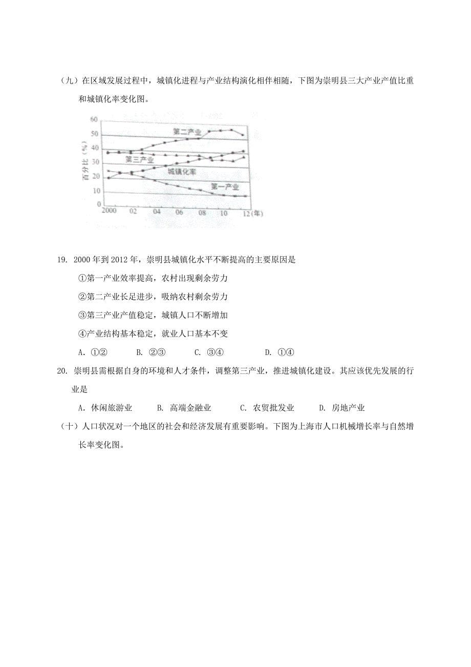 2015年高考真题上海地理有答案_第5页