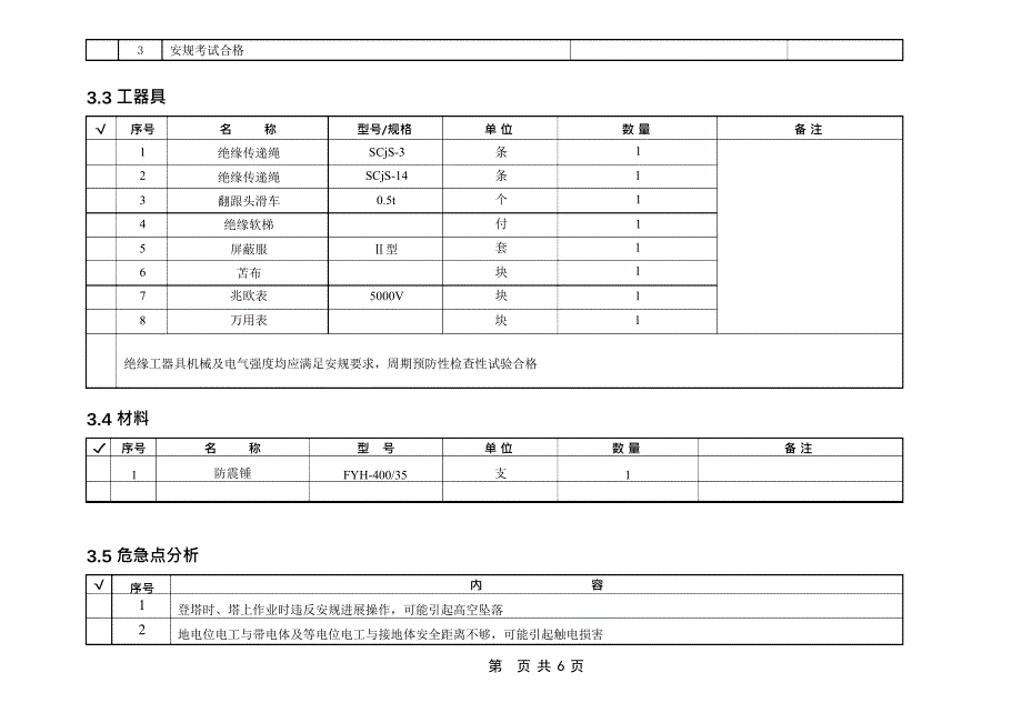 110kv220kV线路带电更换防震锤作业指导书_第3页