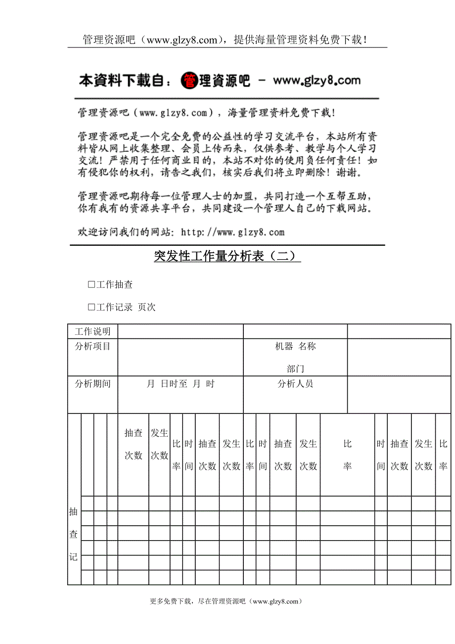 突发性工作量分析表（二）_第1页