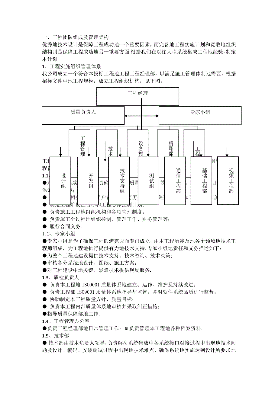 项目团队实施及人员配置(整理)_第1页