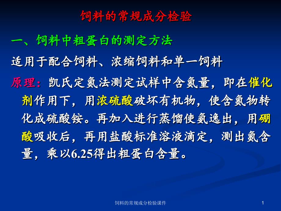 饲料的常规成分检验课件_第1页