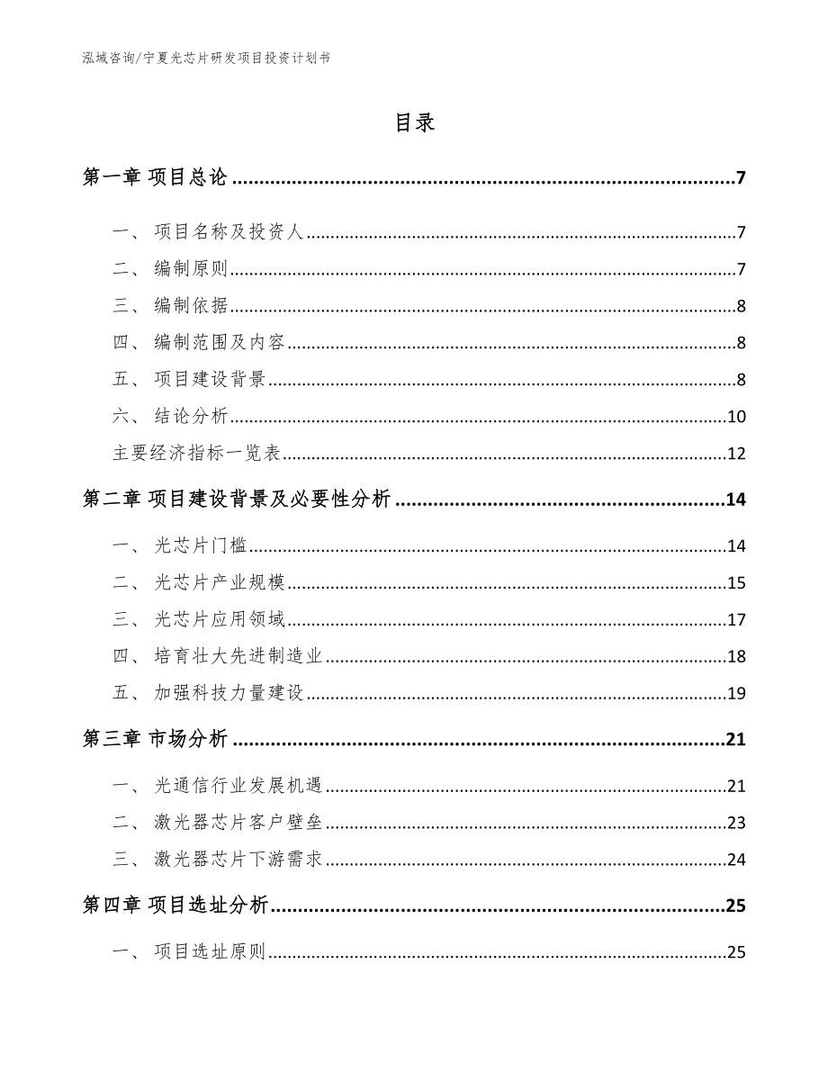 宁夏光芯片研发项目投资计划书_第2页