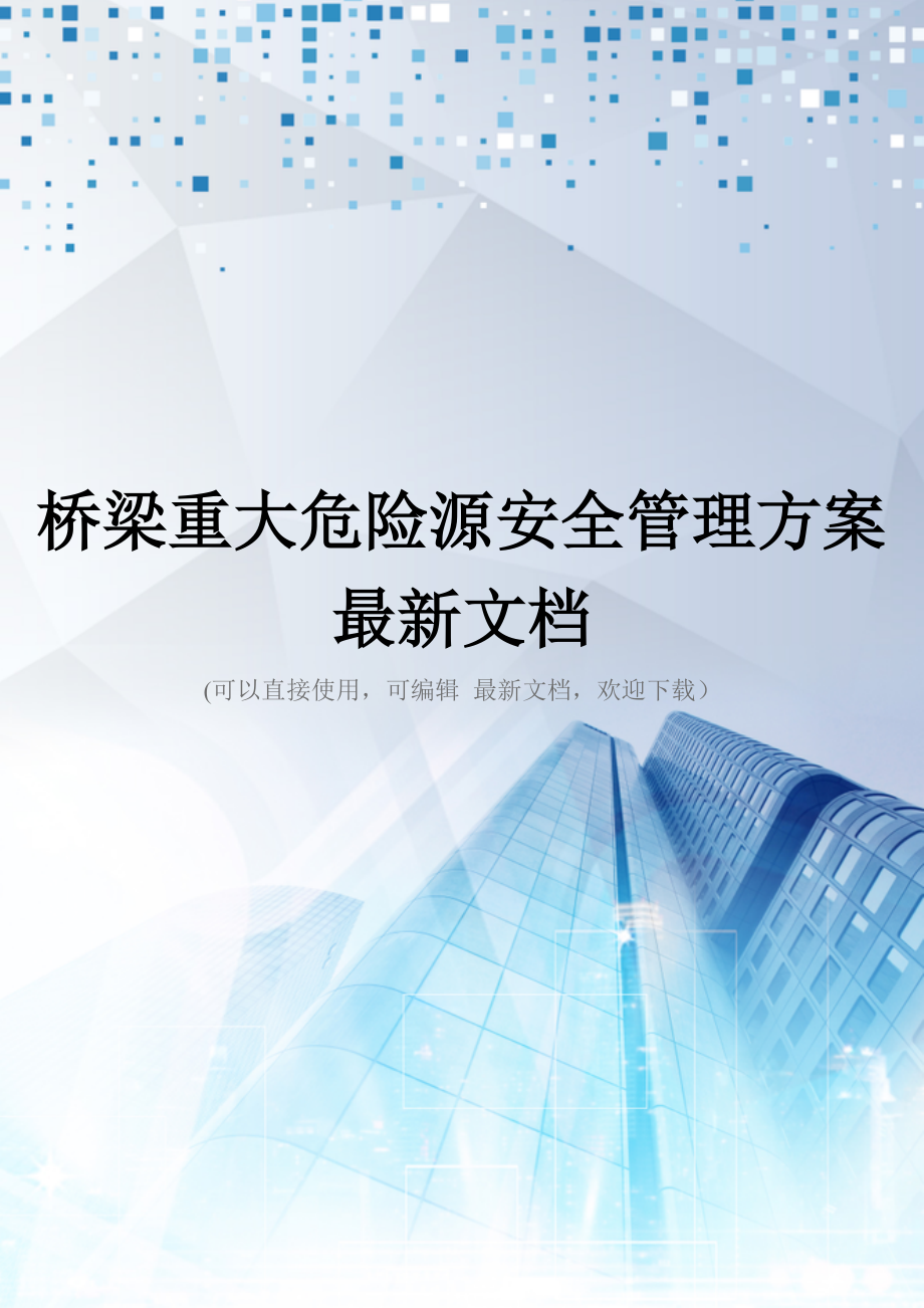 桥梁重大危险源安全管理方案最新文档_第1页