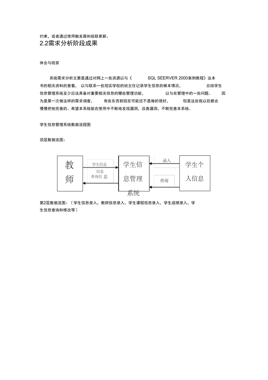 学生信息管理系统大数据库设计报告材料_第3页