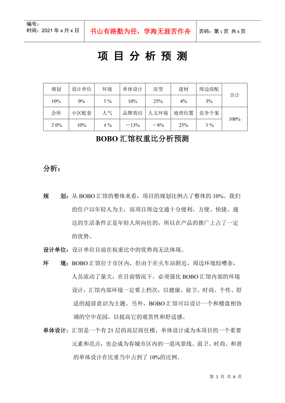 昆明BOBO汇馆策划全案——项目分析预测(doc 6)_第1页