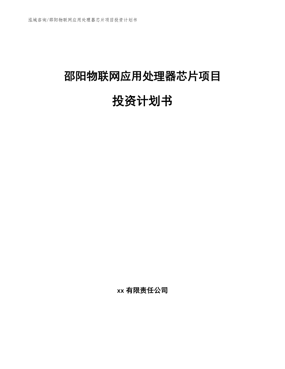 邵阳物联网应用处理器芯片项目投资计划书范文_第1页