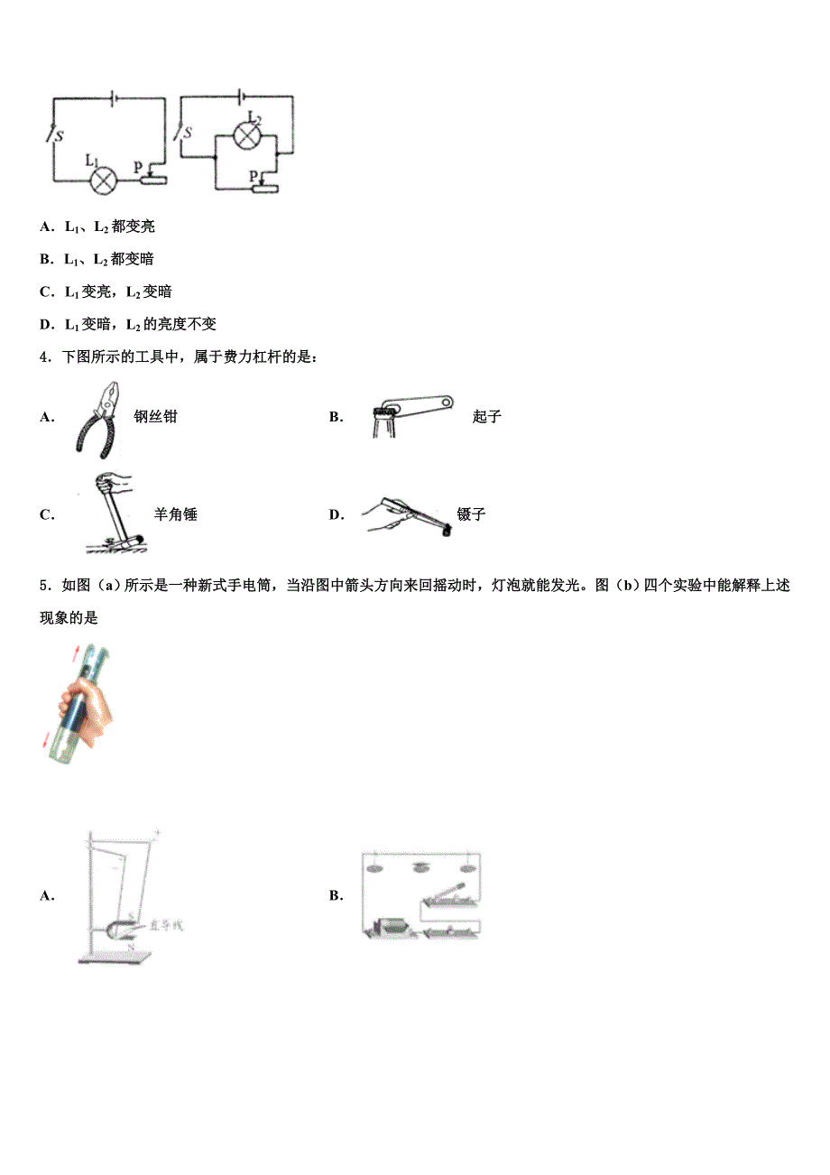 清华附中朝阳校2023届中考物理五模试卷含解析.doc_第2页