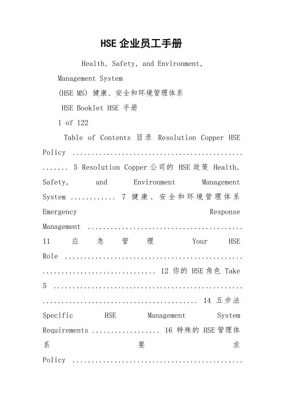 HSE企业员工手册.docx_第1页