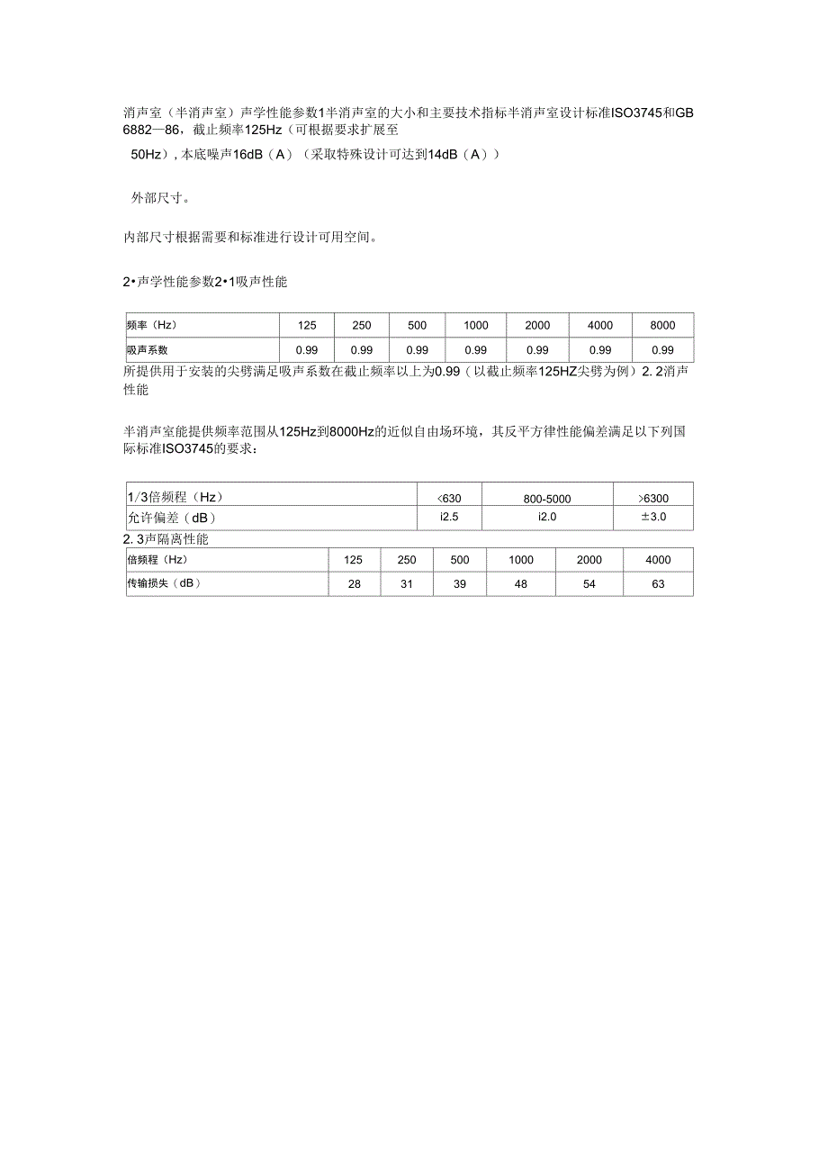 消声室声学性能参数_第1页