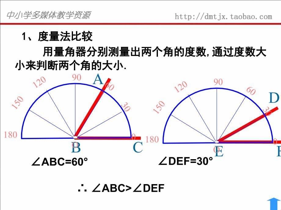 人教新课标版(2012教材)初中七上432角的比较与运算课件_第5页