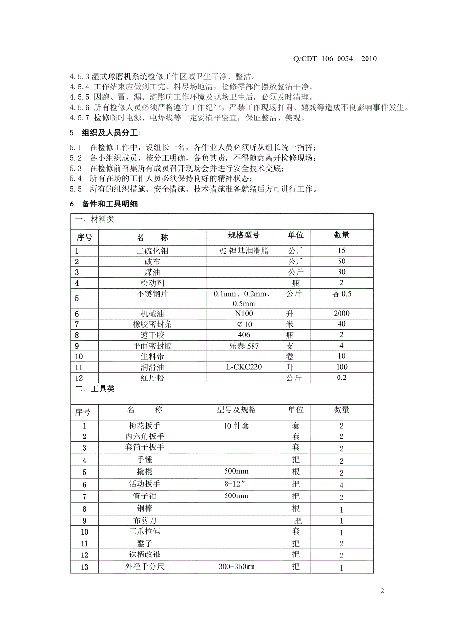 脱硫湿式球磨机系统检修作业指导书_第4页