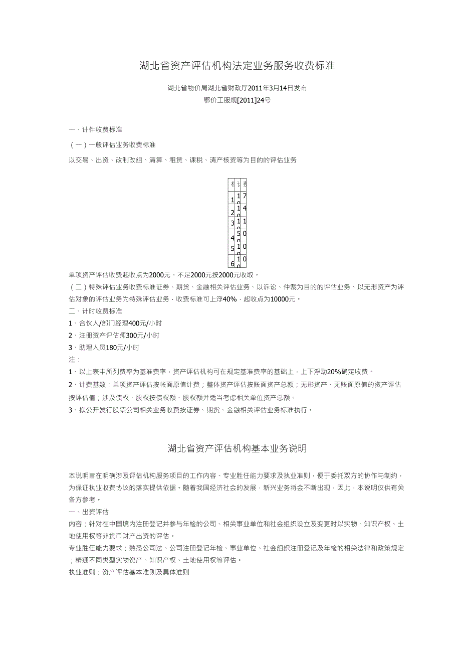 湖北省资产评估服务收费标准_第1页