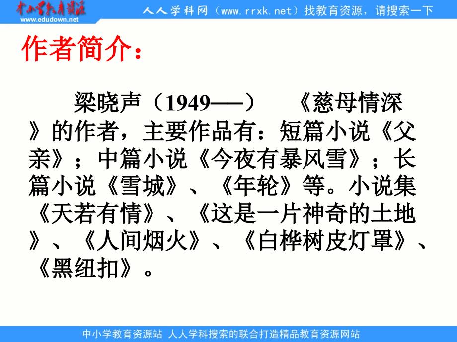 鲁教版四年级下册慈母情深课件2_第4页