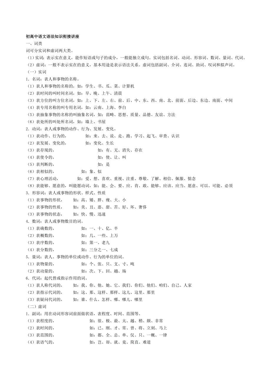 初高中语文语法知识衔接讲座.doc_第1页