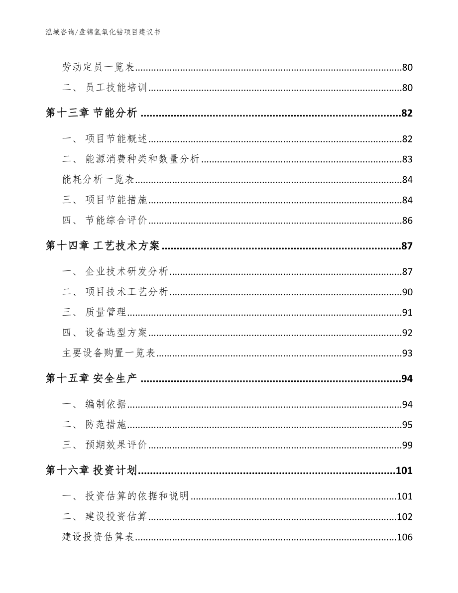 盘锦氢氧化钴项目建议书（范文模板）_第4页