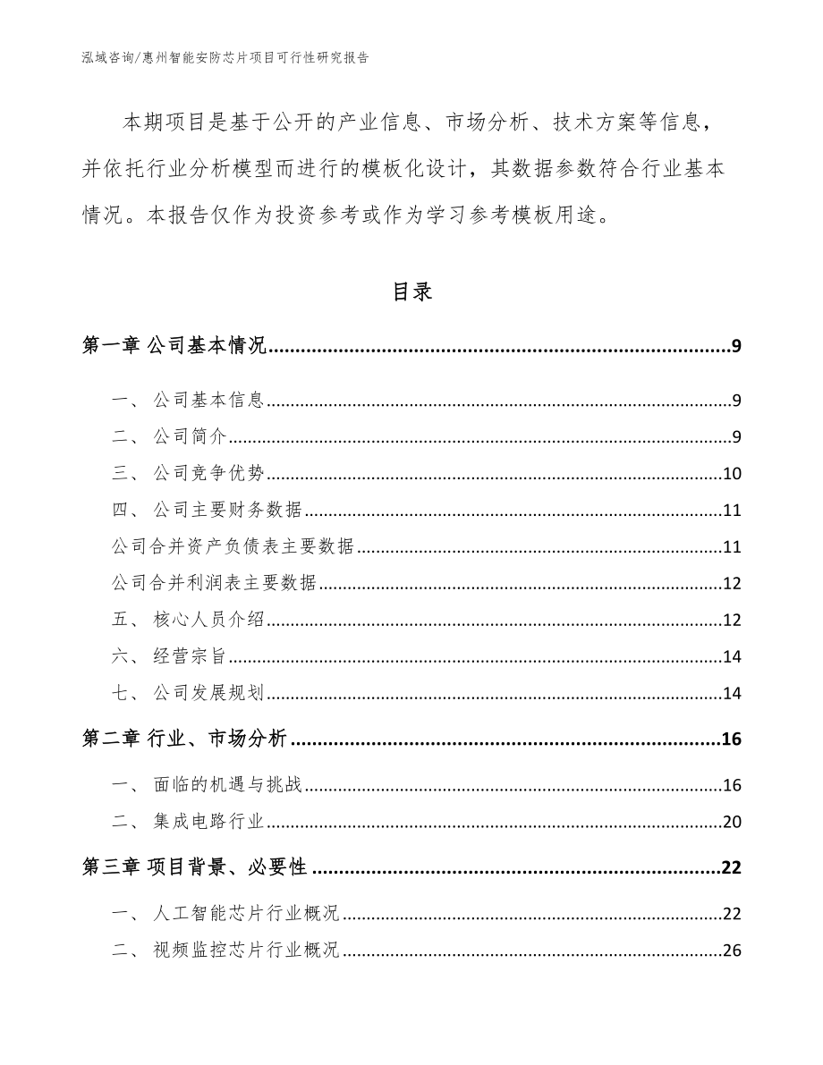 惠州智能安防芯片项目可行性研究报告_第2页