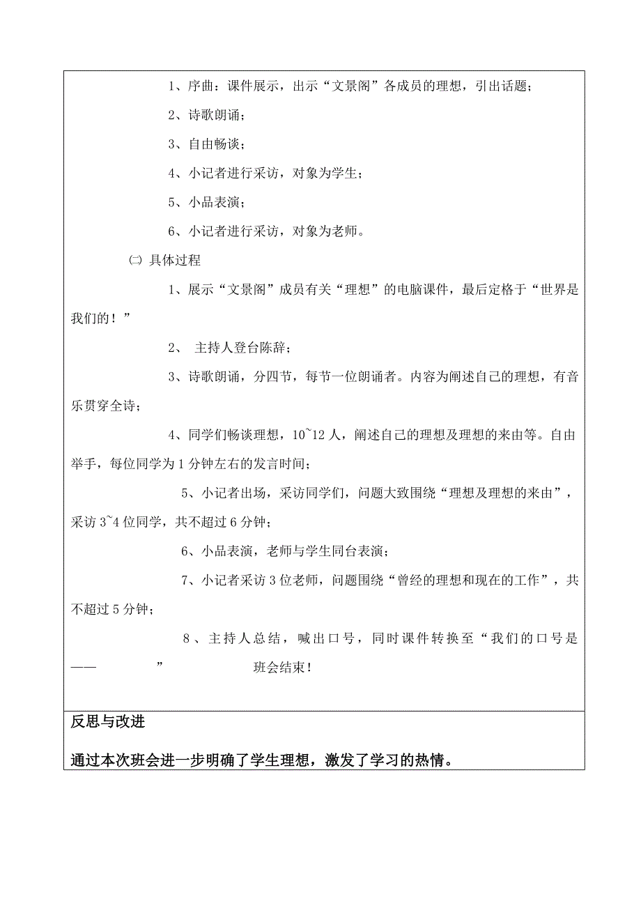 班会课教案世界是我们的(畅谈理想)_第2页