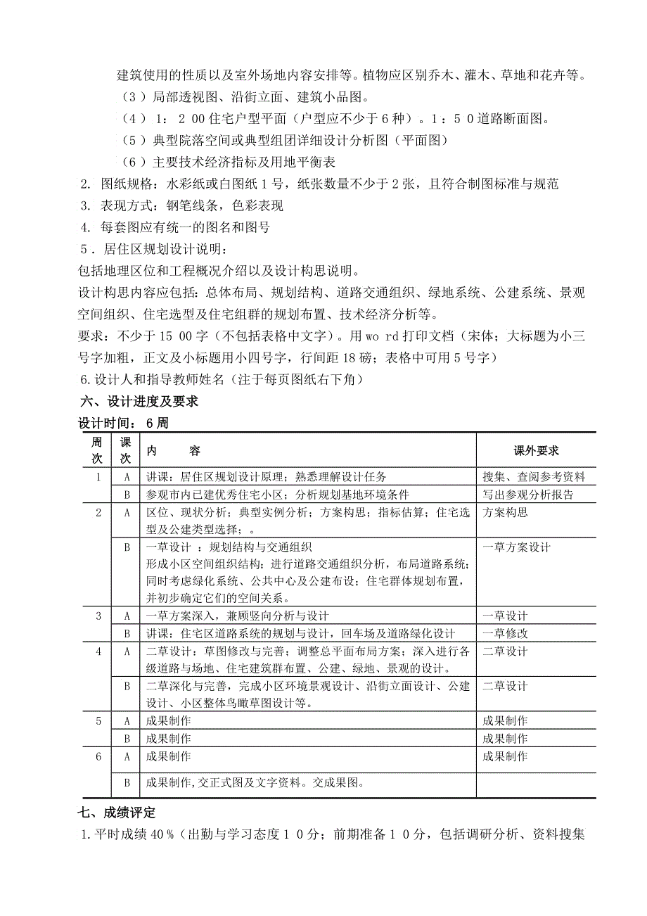 城镇小区规划设计任务书_第3页