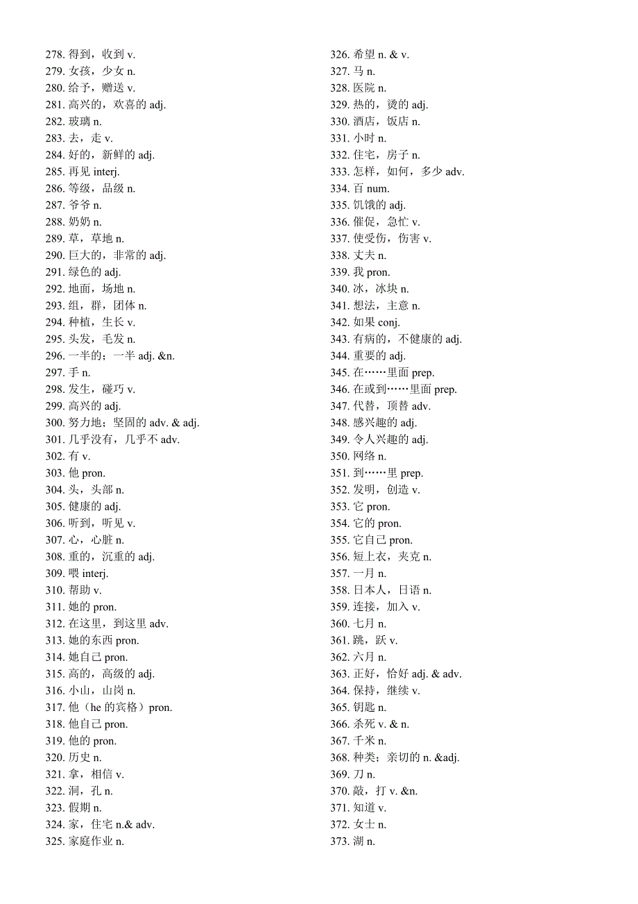 杭州市中考英语单词中文_第4页