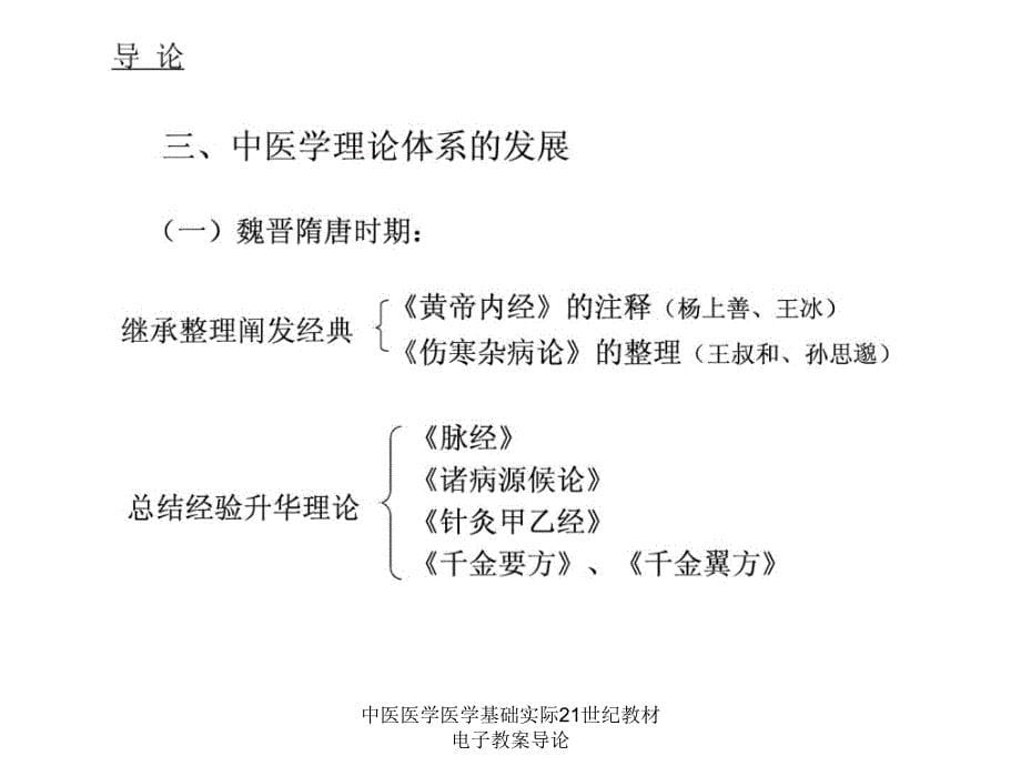 中医医学医学基础实际21世纪教材电子教案导论课件_第5页