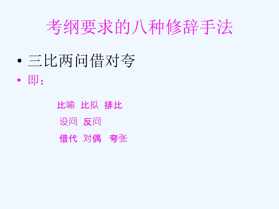 2011届高考语文 常见常用修辞手法复习课件_第2页