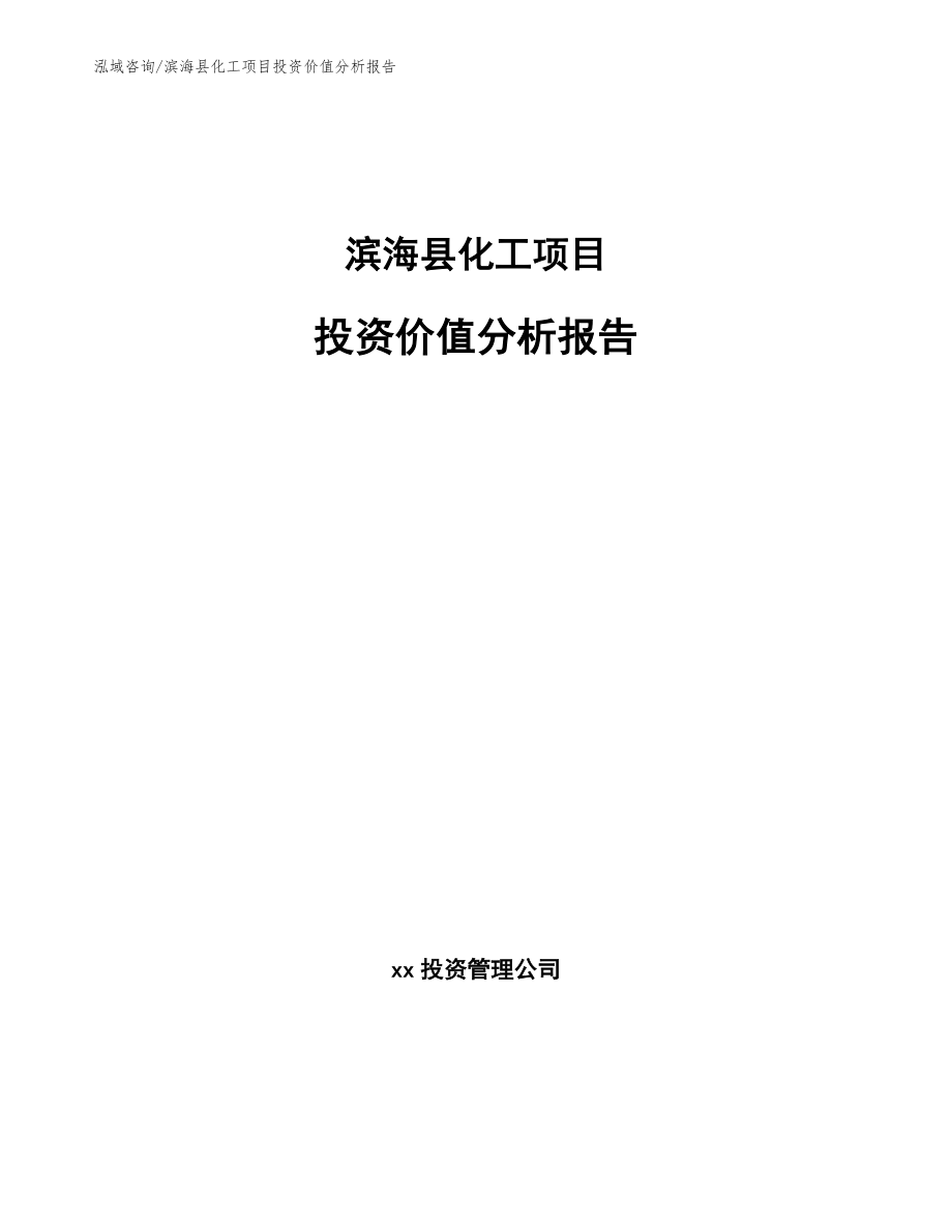 滨海县化工项目投资价值分析报告_范文模板_第1页