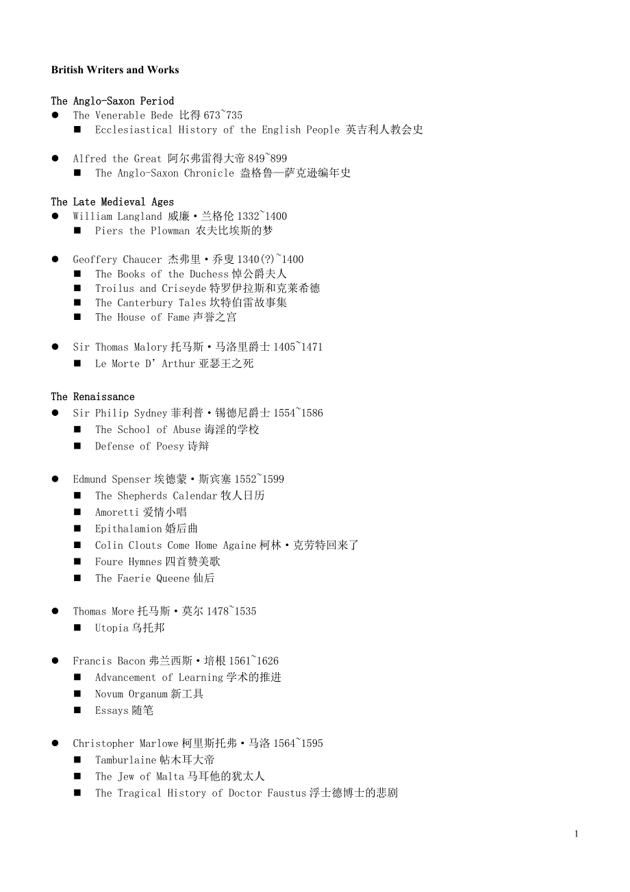 英美文学－中英文对照.doc_第1页