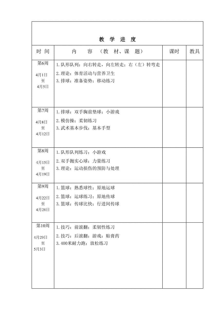 陈波上学期体育教学计划.doc_第5页