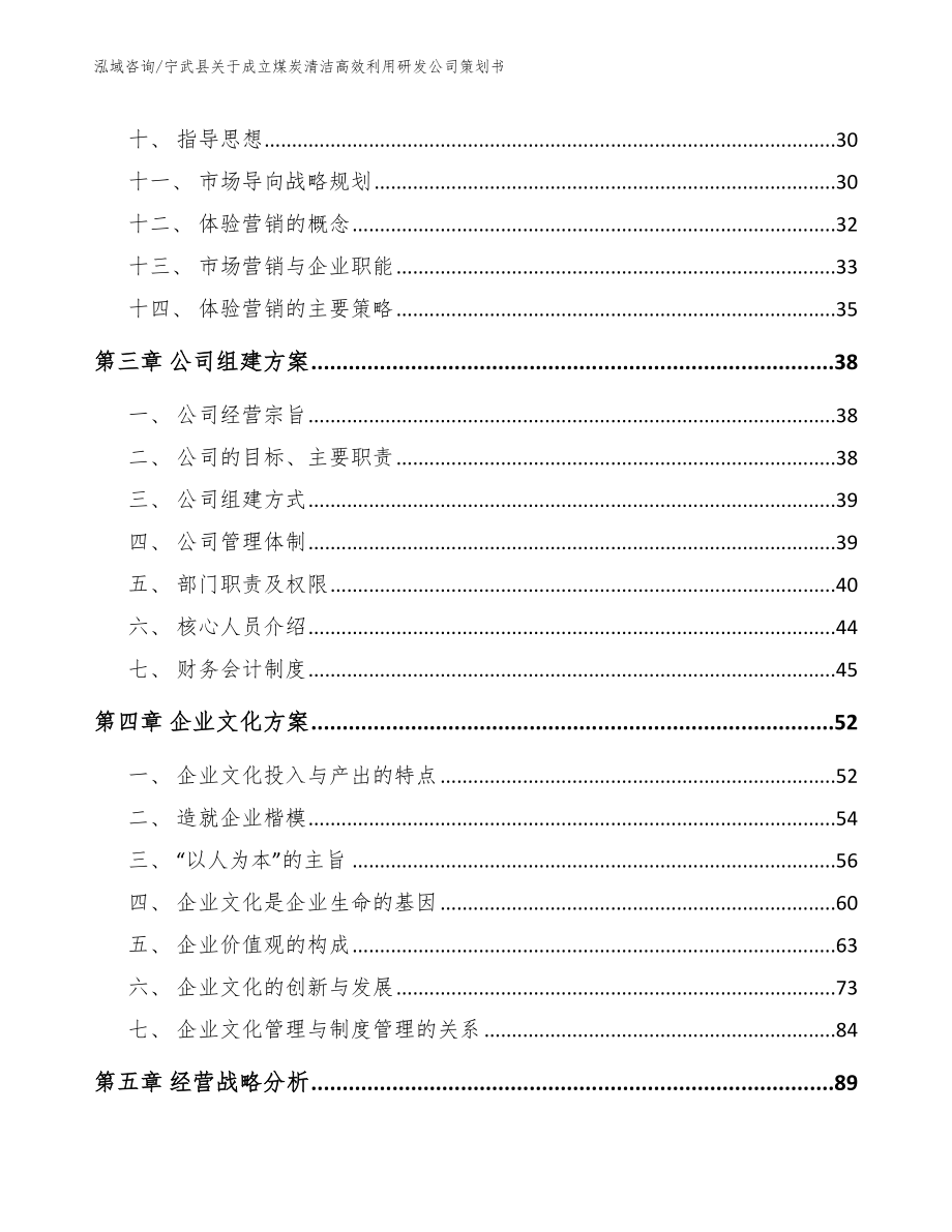 宁武县关于成立煤炭清洁高效利用研发公司策划书_模板参考_第2页