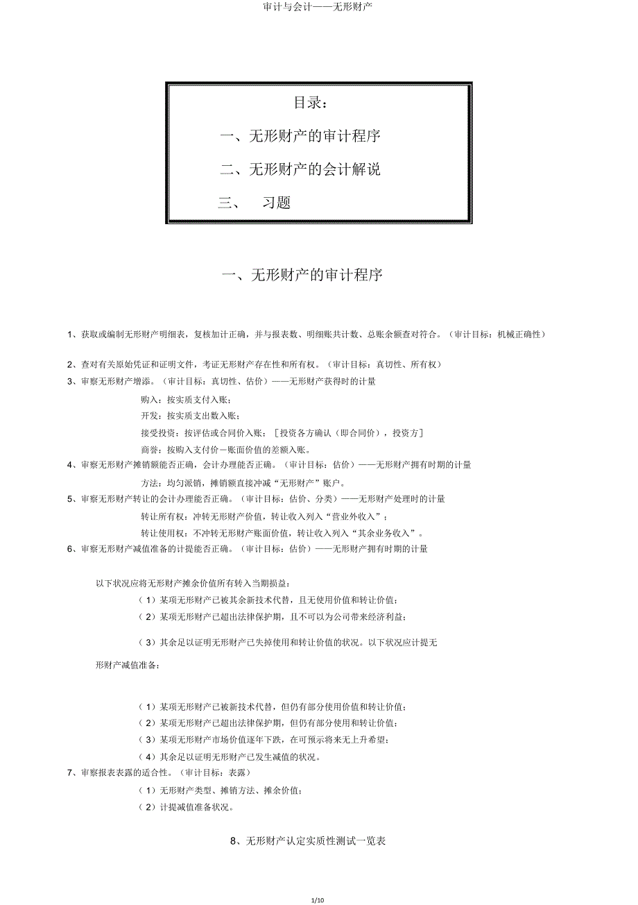 审计与会计——无形资产.doc_第1页