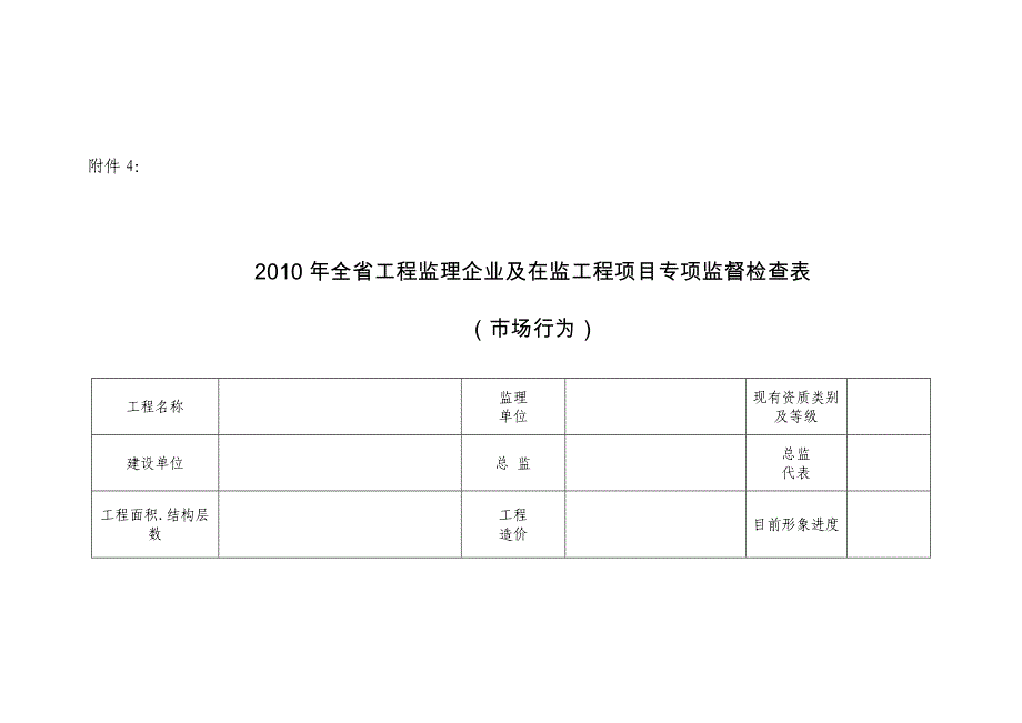 2010年全省工程监理企业及在监工程项目专项监督检查表.doc_第2页