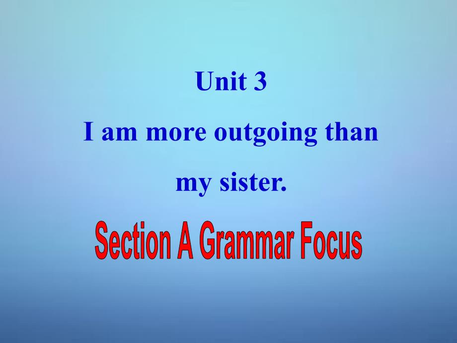 八年级英语上册 Unit 3 I’m more outgoing than my sister Section A课件2_第1页