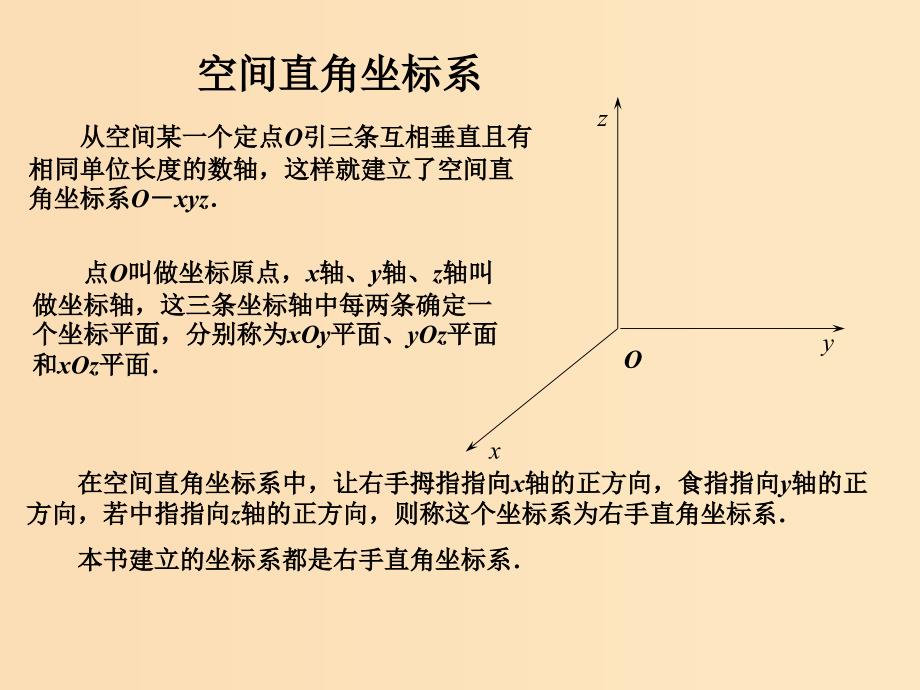 2018年高中数学 第2章 平面解析几何初步 2.3.1 空间直角坐标系课件7 苏教版必修2.ppt_第3页