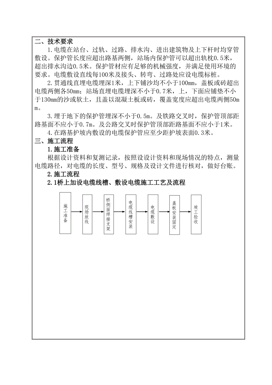 YAN线铁路电力电缆施工技术交底(DOC 12页)_第2页