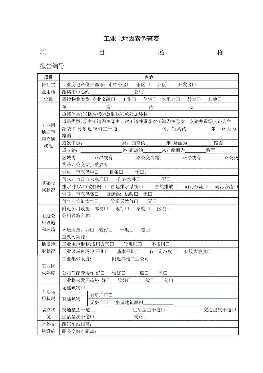 土地现场勘察表_第1页