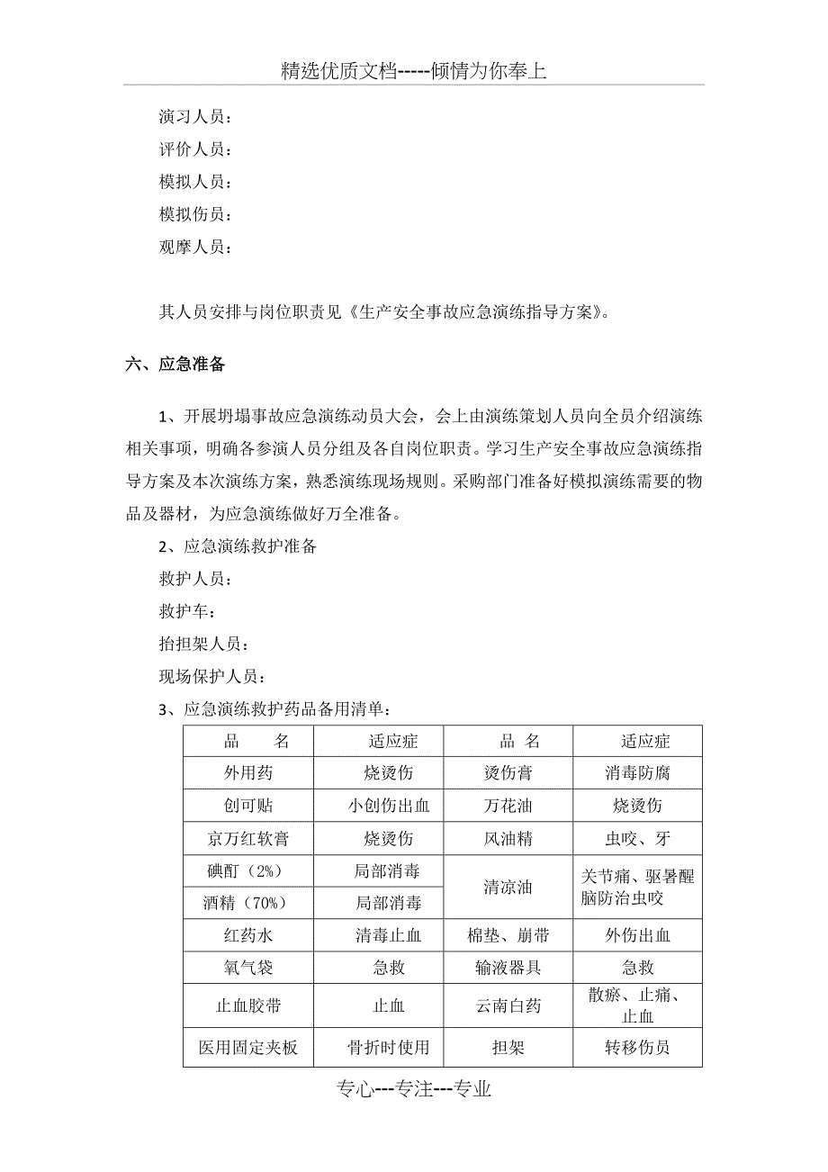 坍塌事故应急演练方案(共7页)_第3页