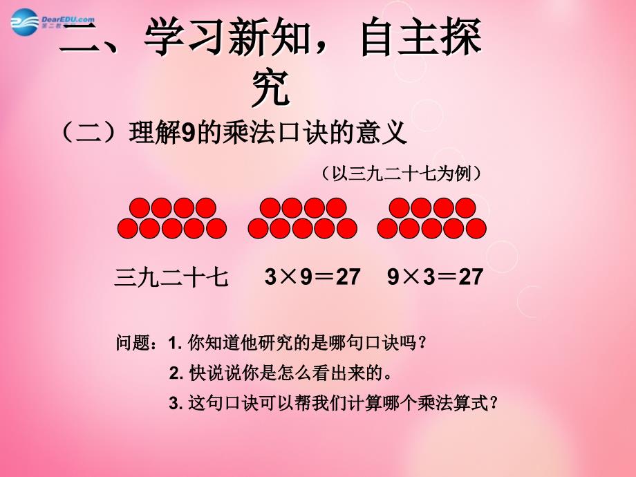 9的乘法口诀9的乘法口诀课件新人教版_第3页