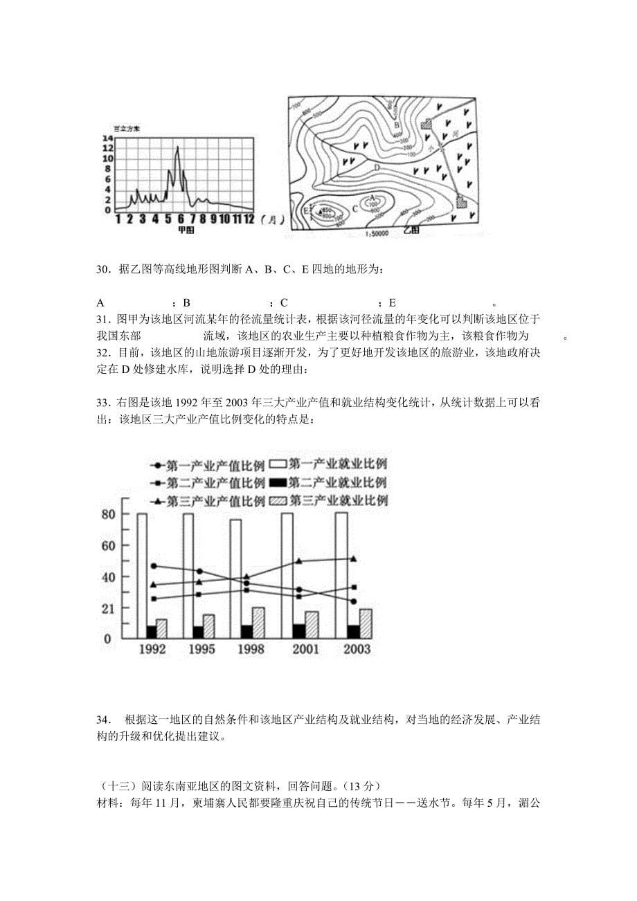 杨浦区2010学年度高三学科测试地理试卷.doc_第5页