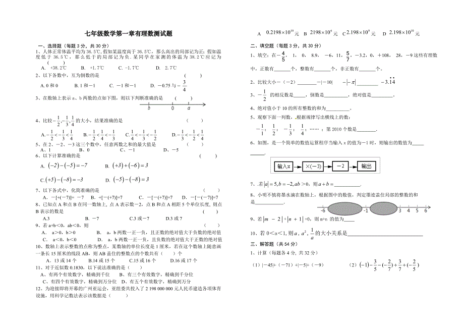 有理数测试题 (3)_第1页