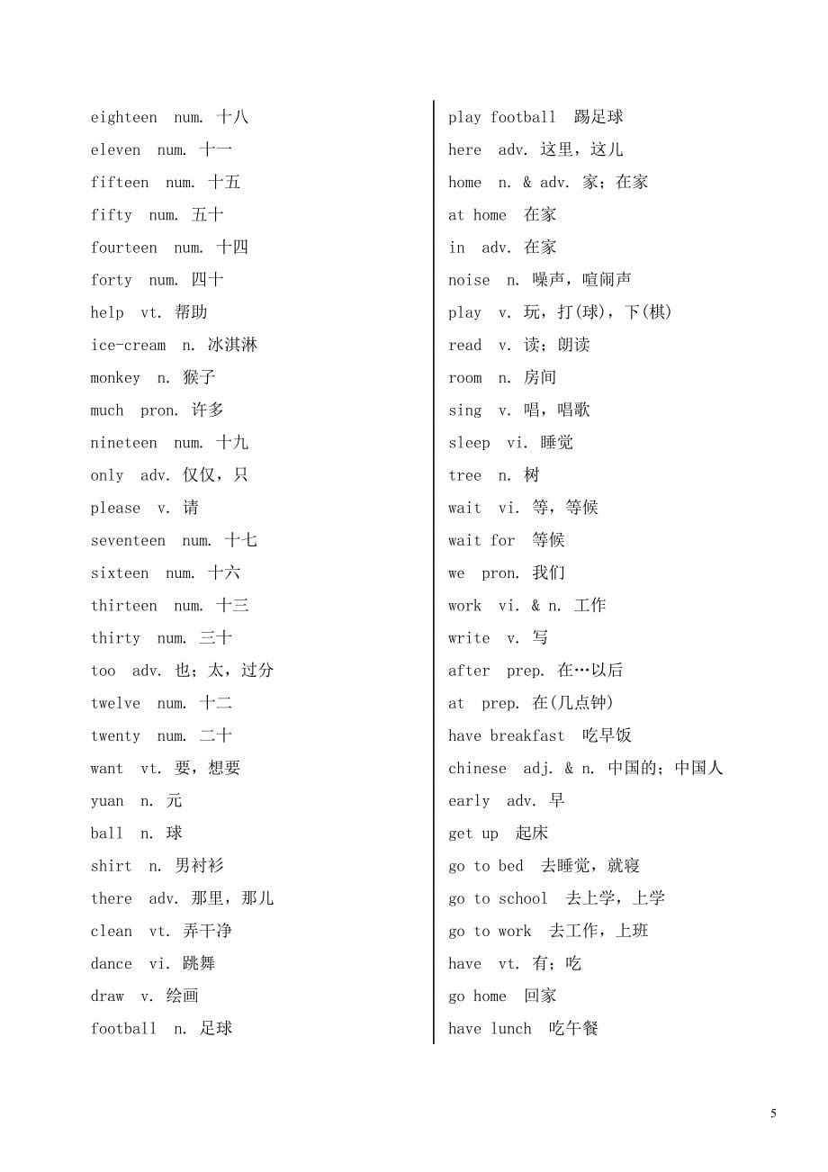 小学英语词汇(精品)_第5页