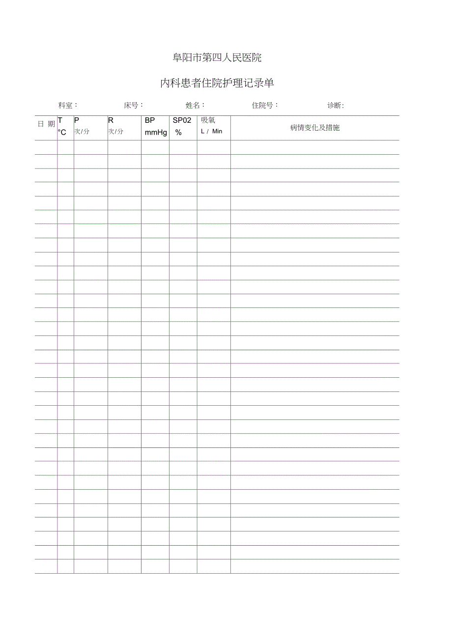 护理记录单表格_第1页