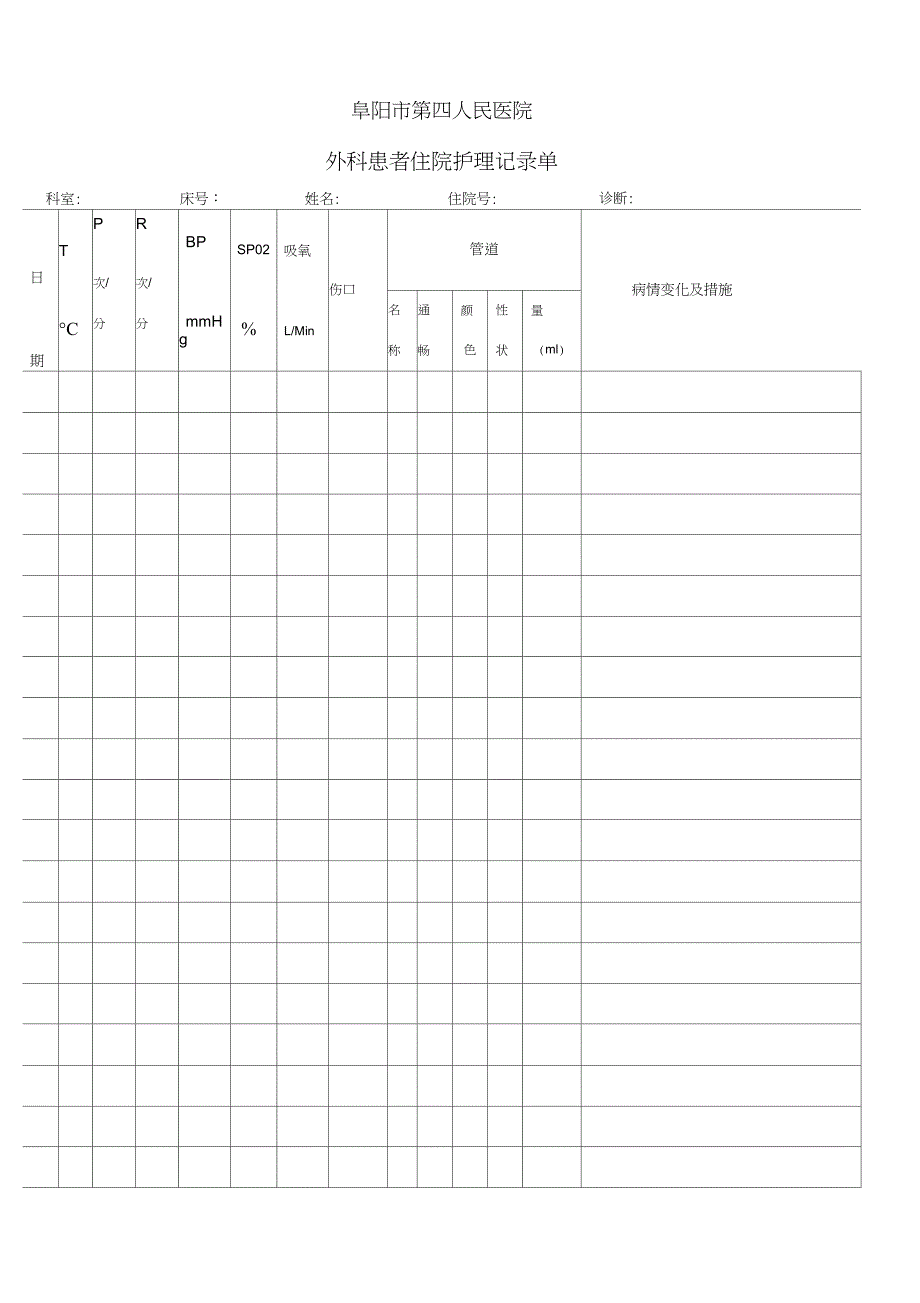 护理记录单表格_第2页