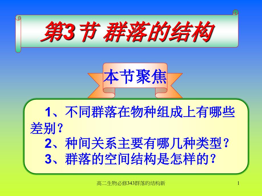 高二生物必修343群落的结构新课件_第1页