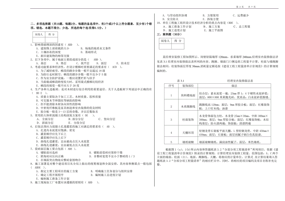 重庆造价员考试题计量与计价实务(土建类)_第2页