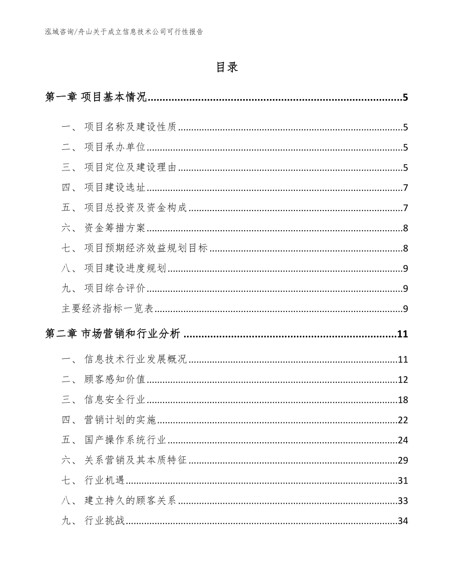 舟山关于成立信息技术公司可行性报告_第1页