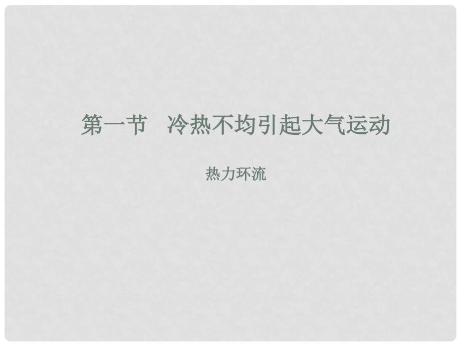 学期高中地理 冷热不均引起大气运动（热力环流）教学参考课件 新人教版必修1_第1页